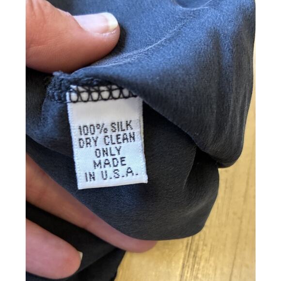 VTG 90s Black Silk Dress Ruffle Collar Whimsygoth Steampunk Vamp Dark Fairy S - Picture 9 of 16